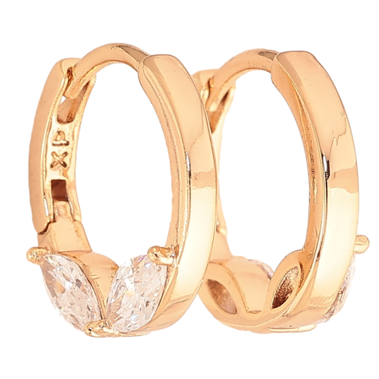 Сережки Xuping колір Позолота 18K колечка "Бічний візерунок з кристалами" фото №20 Сережки Xuping колір Позолота 18K колечка "Бічний візерунок з кристалами" фото №20