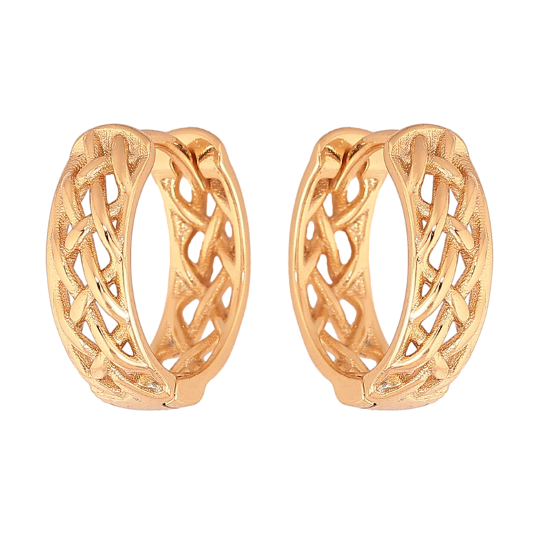 Сережки Xuping колір Позолота 18К колечка "Декоративний візерунок" фото №1