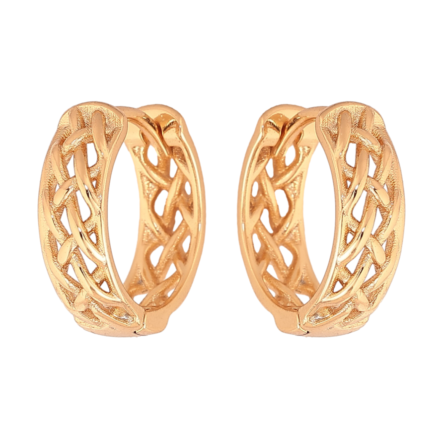 Сережки Xuping колір Позолота 18К колечка "Декоративний візерунок" фото №1