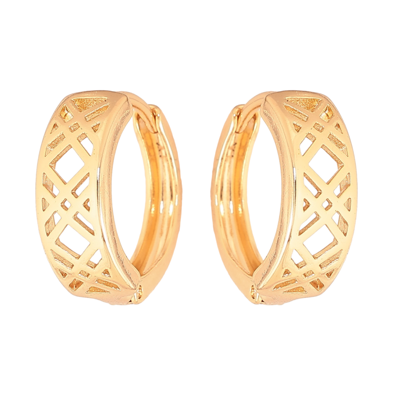 Сережки Xuping колір Позолота 18К колечка "Декоративний візерунок" фото №1