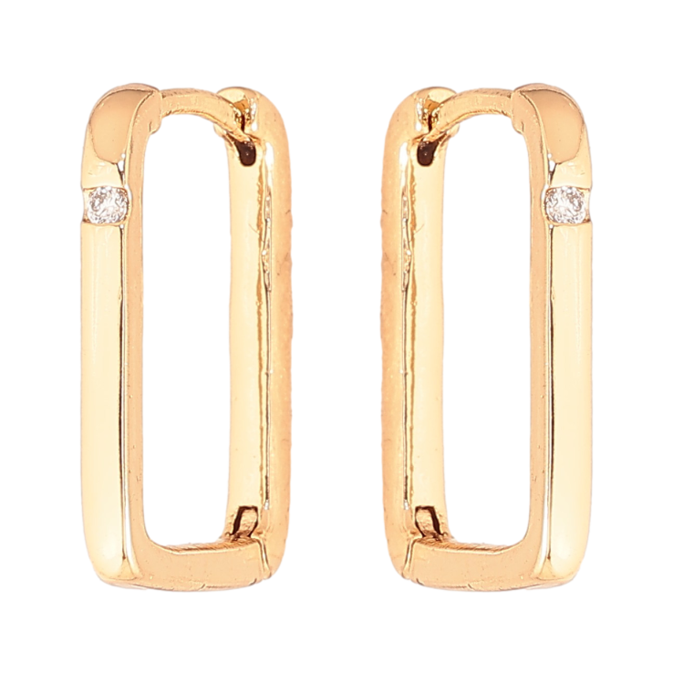 Серьги Xuping цвет Позолота 18К колечки "Вставка кристалл" фото №5