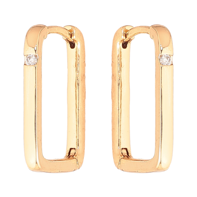 Серьги Xuping цвет Позолота 18К колечки "Вставка кристалл" фото №1