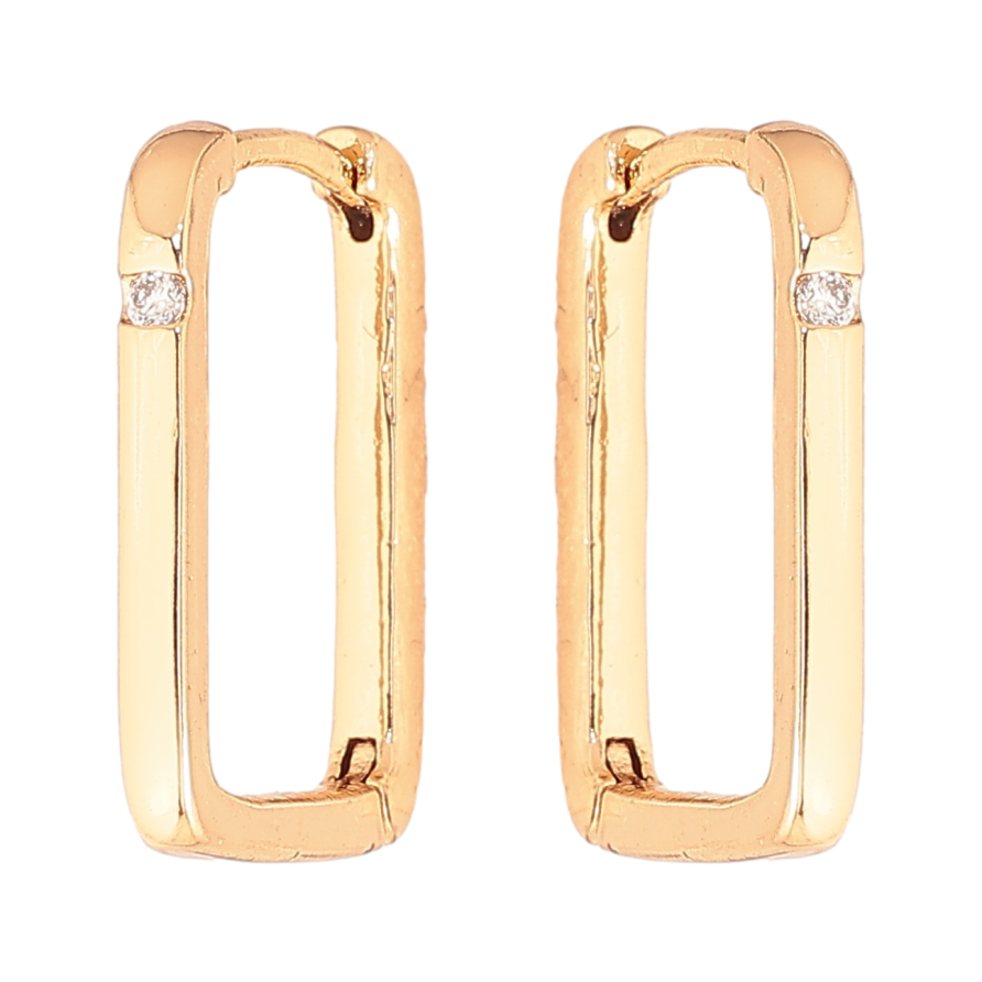 Серьги Xuping цвет Позолота 18К колечки "Вставка кристалл" фото №1