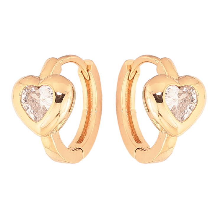 Сережки Xuping колір Позолота 18K колечка "Кристальні серця" фото №6 Сережки Xuping колір Позолота 18K колечка "Кристальні серця" фото №6