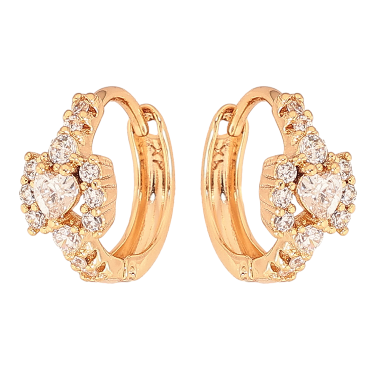 Серьги Xuping цвет Позолота 18К колечки "Узор с кристаллами" фото №23