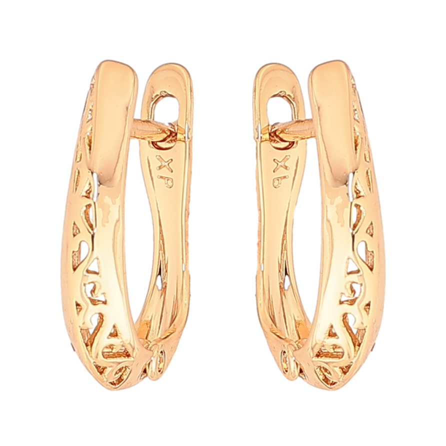 Серьги Xuping цвет Позолота 18К английський замок "Декоративный узор" фото №1