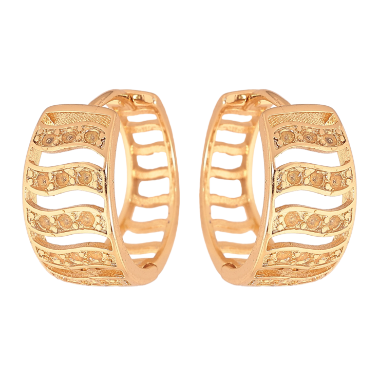 Сережки Xuping колір Позолота 18К колечка "Декоративний візерунок" фото №23