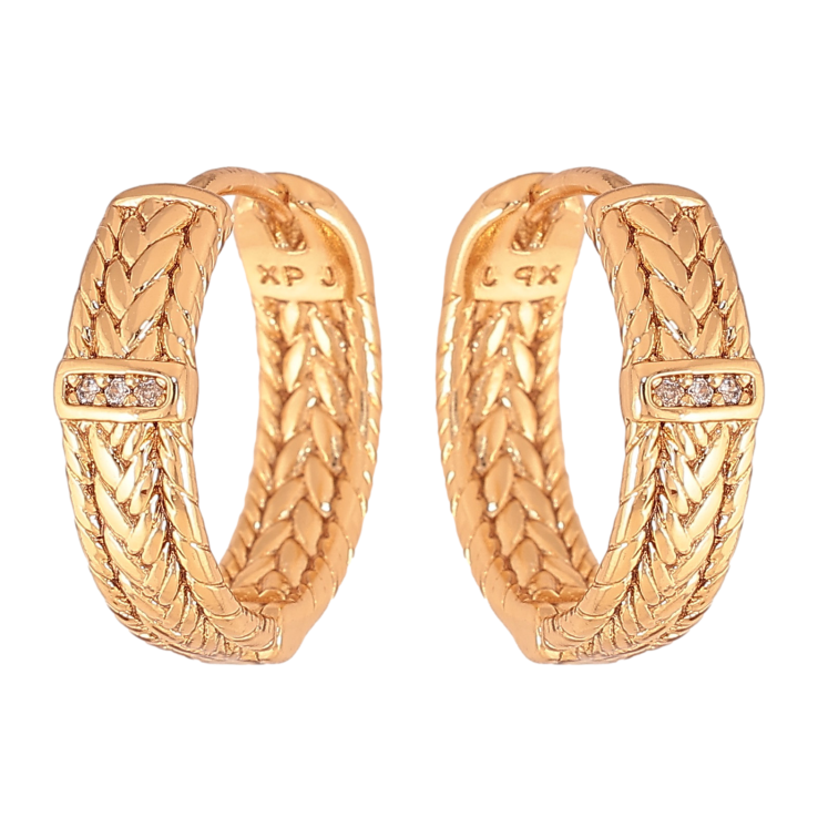 Серьги Xuping цвет Позолота 18К колечки "Декоративный узор" фото №15