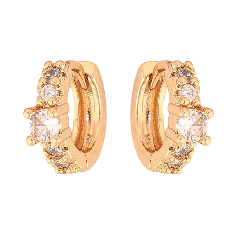 Серьги Xuping цвет Позолота 18К колечки "Узор с кристаллами" фото №2 Серьги Xuping цвет Позолота 18К колечки "Узор с кристаллами" фото №2