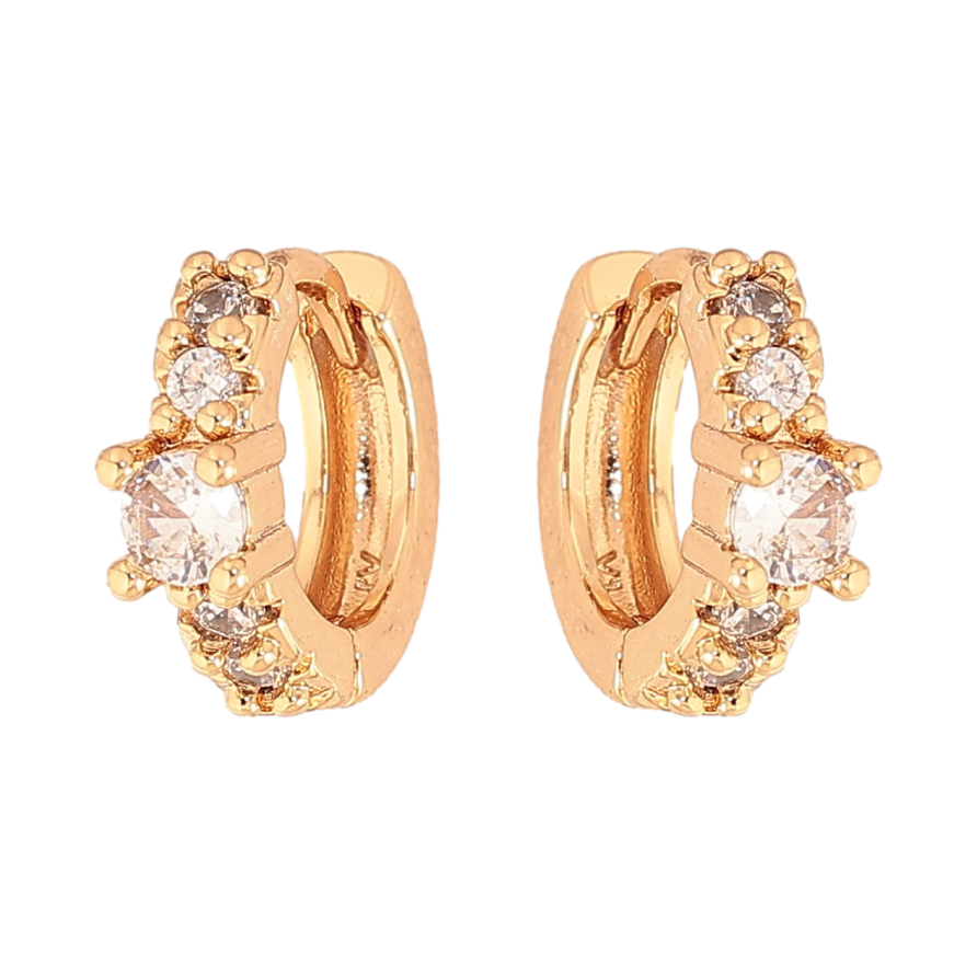 Серьги Xuping цвет Позолота 18К колечки "Узор с кристаллами" фото №1 Серьги Xuping цвет Позолота 18К колечки "Узор с кристаллами" фото №1