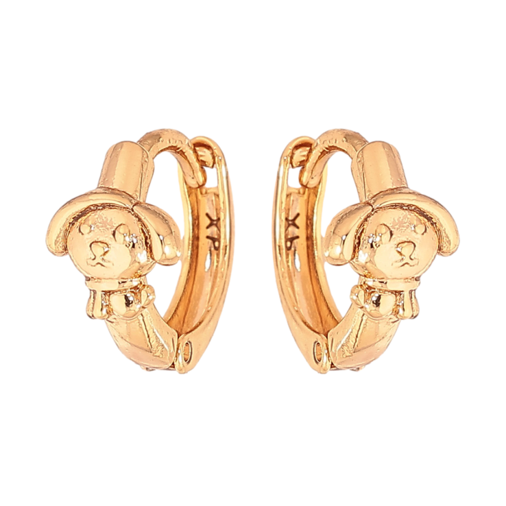 Сережки Xuping колір Позолота 18К колечка "Цуценята" фото №2