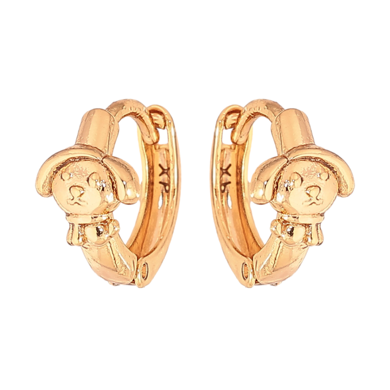 Серьги Xuping цвет Позолота 18К колечки "Щеночки" фото №1
