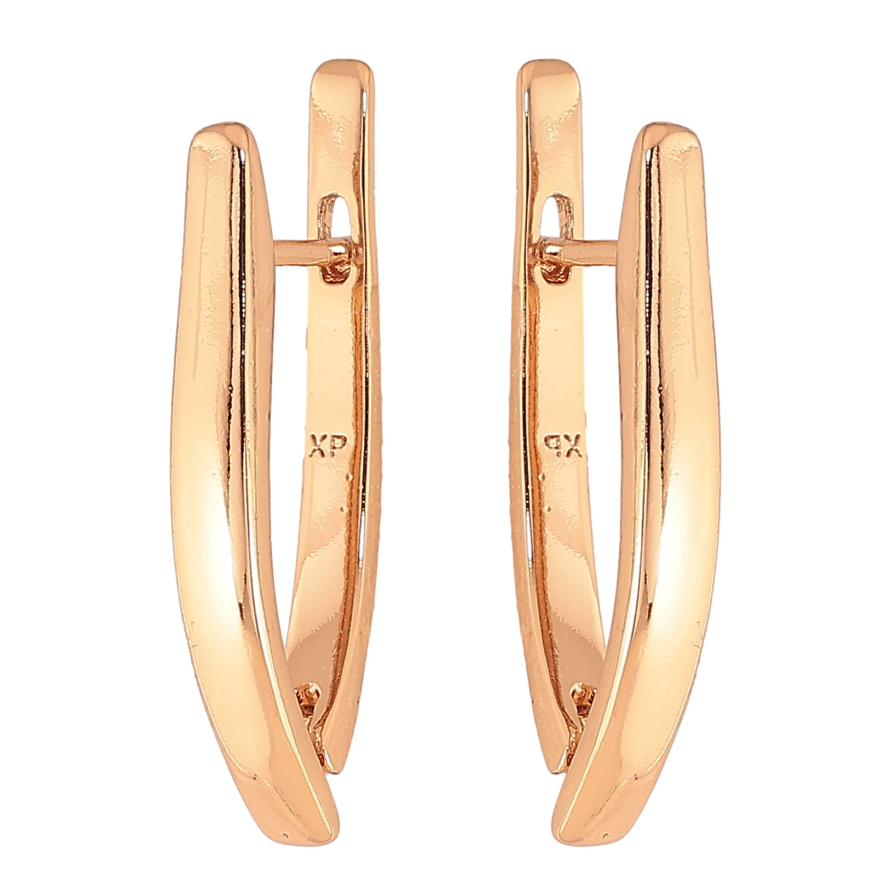 Серьги Xuping цвет Позолота 18К английский замок "Скобы" фото №1