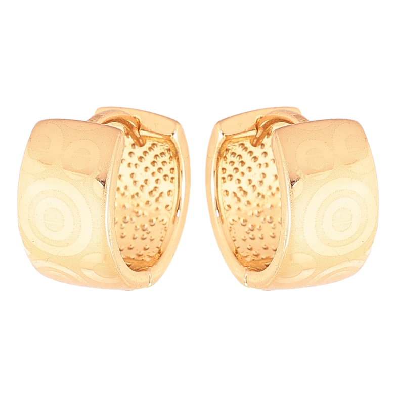Сережки Xuping колір Позолота 18К колечка "Візерунок напиленням" фото №1