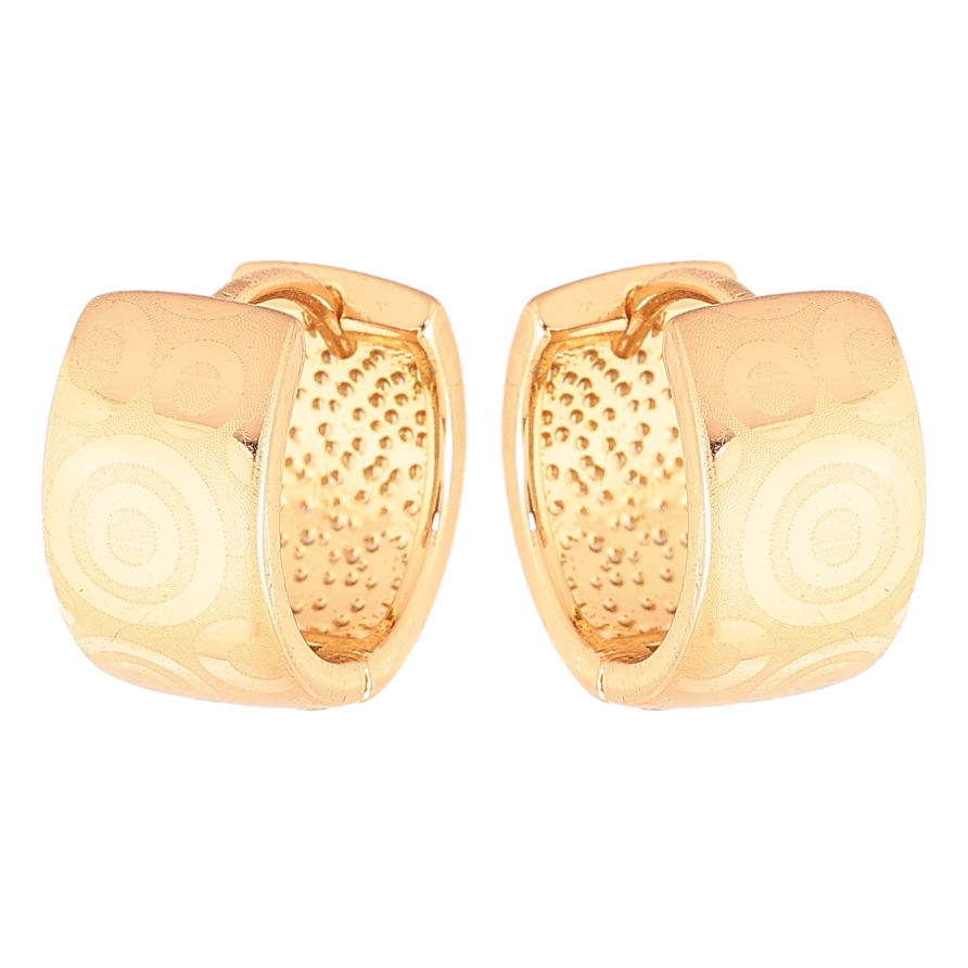 Сережки Xuping колір Позолота 18К колечка "Візерунок напиленням" фото №1