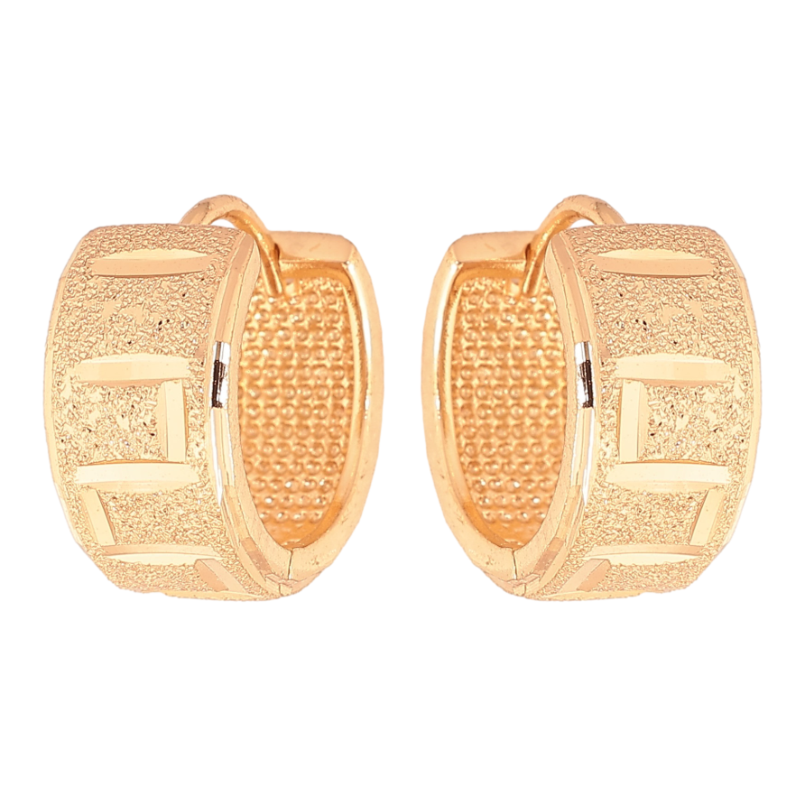 Сережки Xuping колір Позолота 18К колечка "Візерунок з крокреню" фото №1