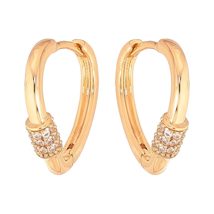 Серьги Xuping цвет Позолота 18К колечки "Узор с кристаллами" фото №20