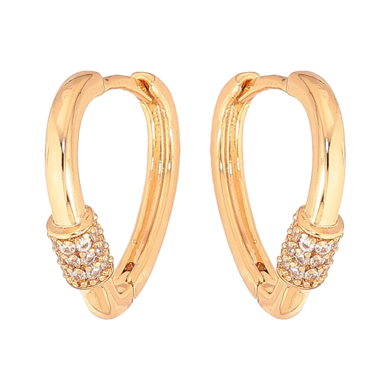 Серьги Xuping цвет Позолота 18К колечки "Узор с кристаллами" фото №1 Серьги Xuping цвет Позолота 18К колечки "Узор с кристаллами" фото №1