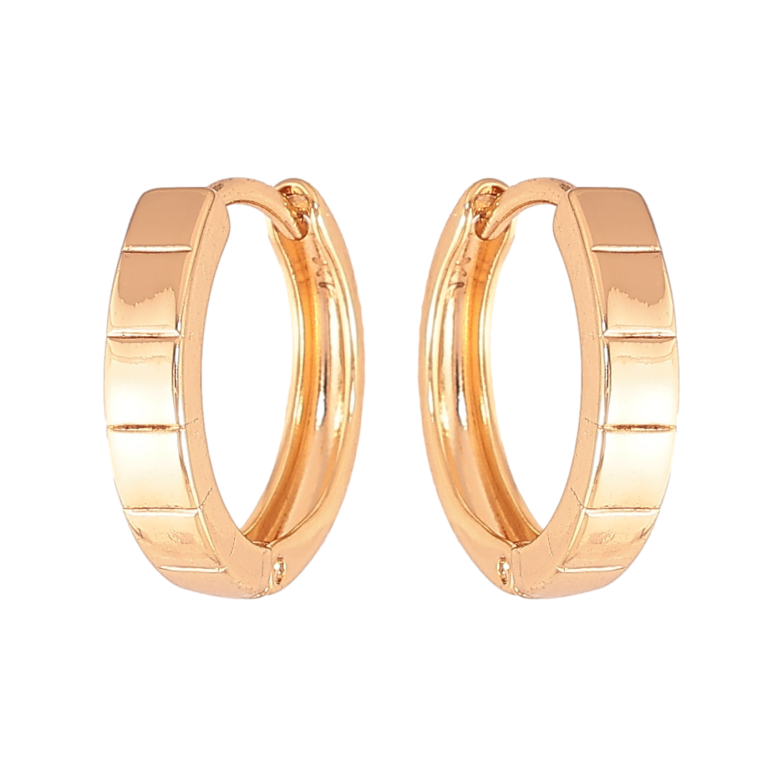 Серьги Xuping цвет Позолота 18К колечки "Декоративный узор" фото №1