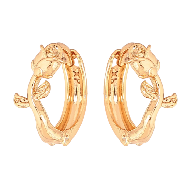 Серьги Xuping цвет Позолота 18К колечки "Цветочки" фото №3