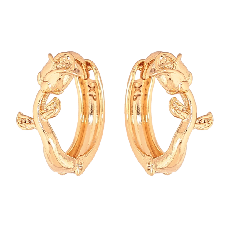 Серьги Xuping цвет Позолота 18К колечки "Цветочки" фото №1