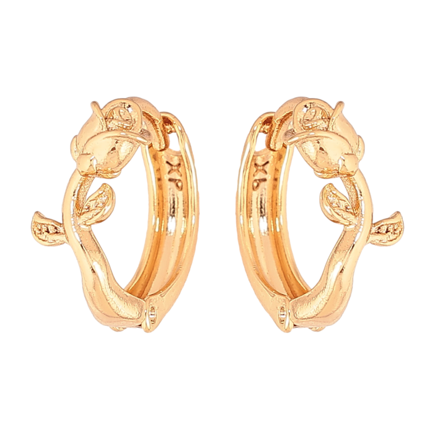 Серьги Xuping цвет Позолота 18К колечки "Цветочки" фото №1