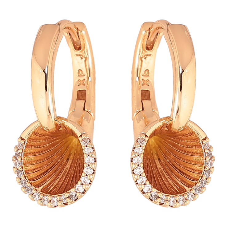 Сережки Xuping колір Позолота 18К колечка "Візерунок з кристалами" фото №25