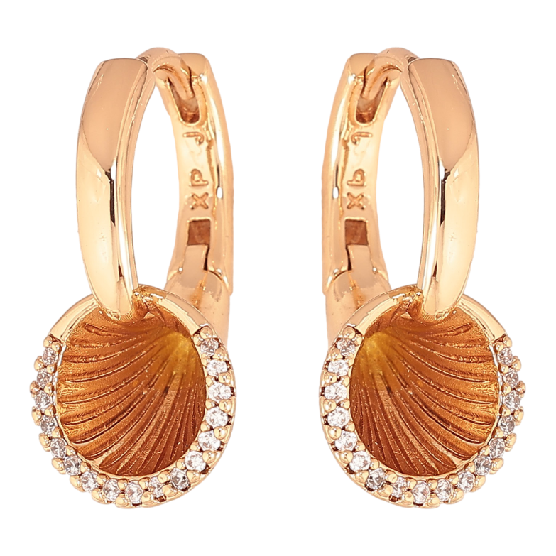 Сережки Xuping колір Позолота 18К колечка "Візерунок з кристалами" фото №1