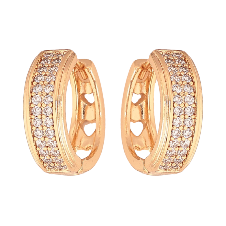 Серьги Xuping цвет Позолота 18К колечки "Инкрустация кристаллами" фото №1 Серьги Xuping цвет Позолота 18К колечки "Инкрустация кристаллами" фото №1