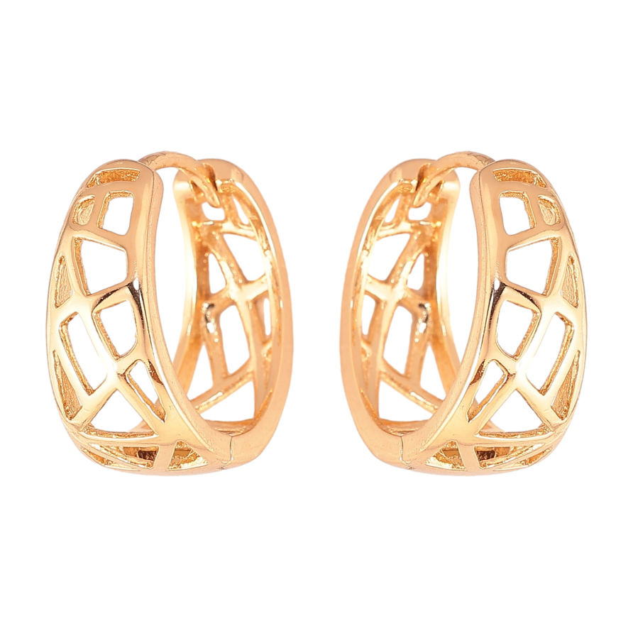 Сережки Xuping колір Позолота 18К колечка "Декоративний візерунок" фото №1