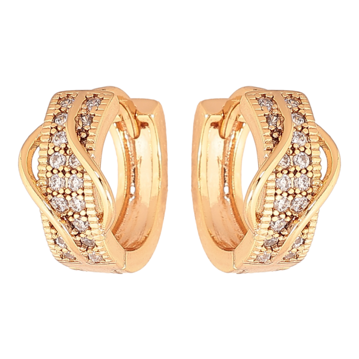 Сережки Xuping колір Позолота 18К колечка "Інкрустація кристалами" фото №23