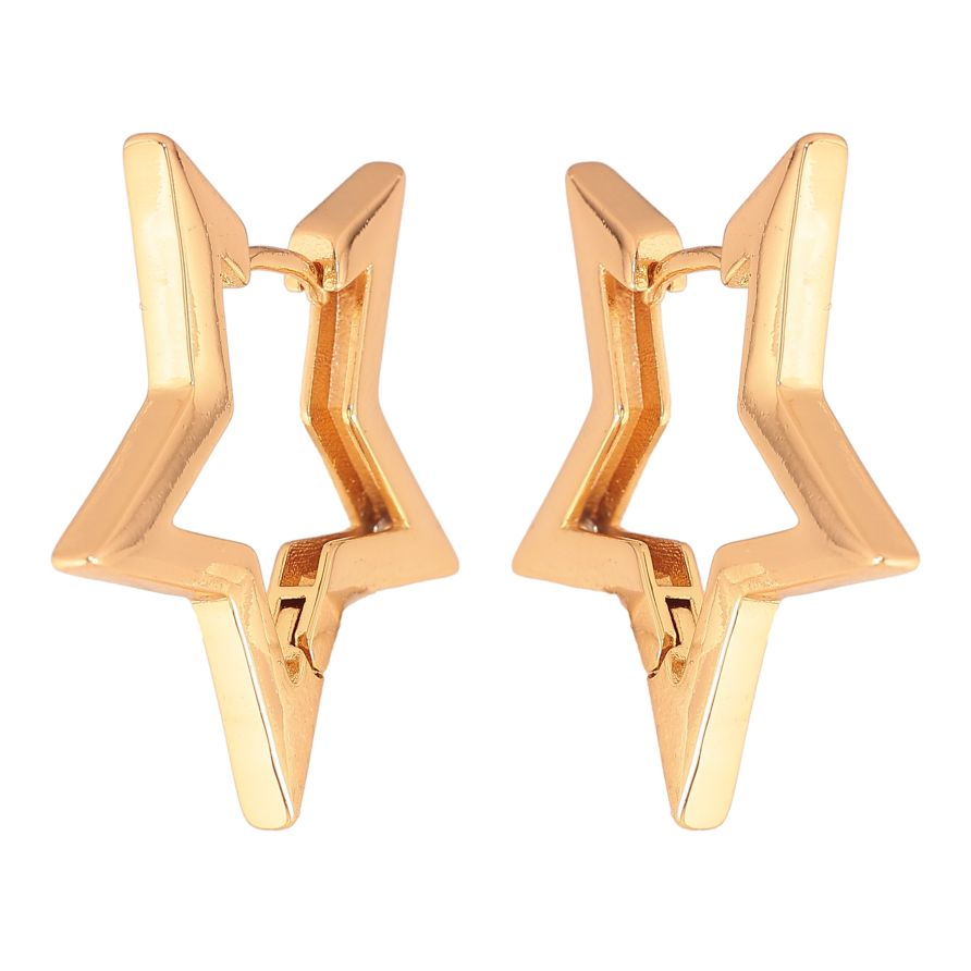 Серьги Xuping цвет Позолота 18К колечки "Звезды" фото №1