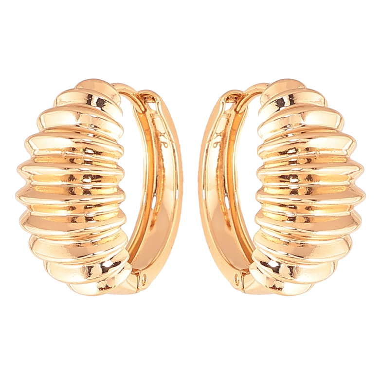 Серьги Xuping цвет Позолота 18K колечки "Декоративный узор"  фото №1