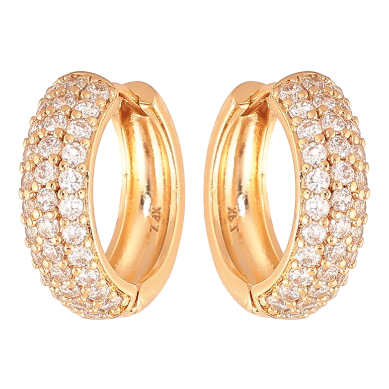 Сережки Xuping колір Позолота 18K колечка "Інкрустація кристалами" фото №1