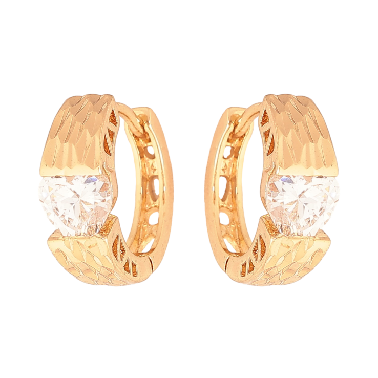 Сережки Xuping колір Позолота 18К колечка "Візерунок з кристалами" фото №18