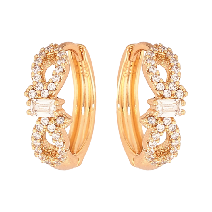 Сережки Xuping колір Позолота 18К колечка "Візерунок з кристалами" фото №21 Сережки Xuping колір Позолота 18К колечка "Візерунок з кристалами" фото №21