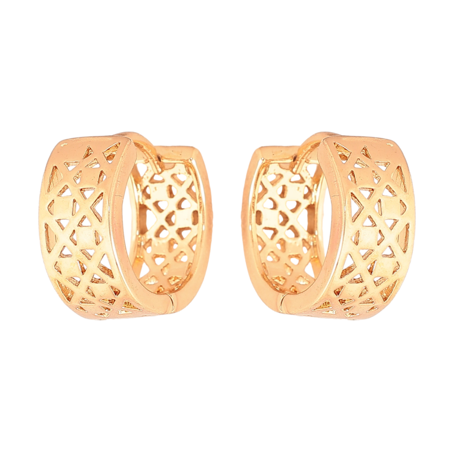 Сережки Xuping колір Позолота 18К колечка "Декоративний візерунок" фото №1 Сережки Xuping колір Позолота 18К колечка "Декоративний візерунок" фото №1