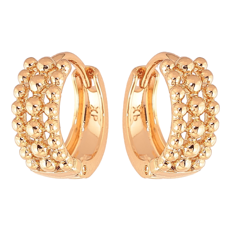 Серьги Xuping цвет Позолота 18K колечки "Декоративный узор"  фото №1