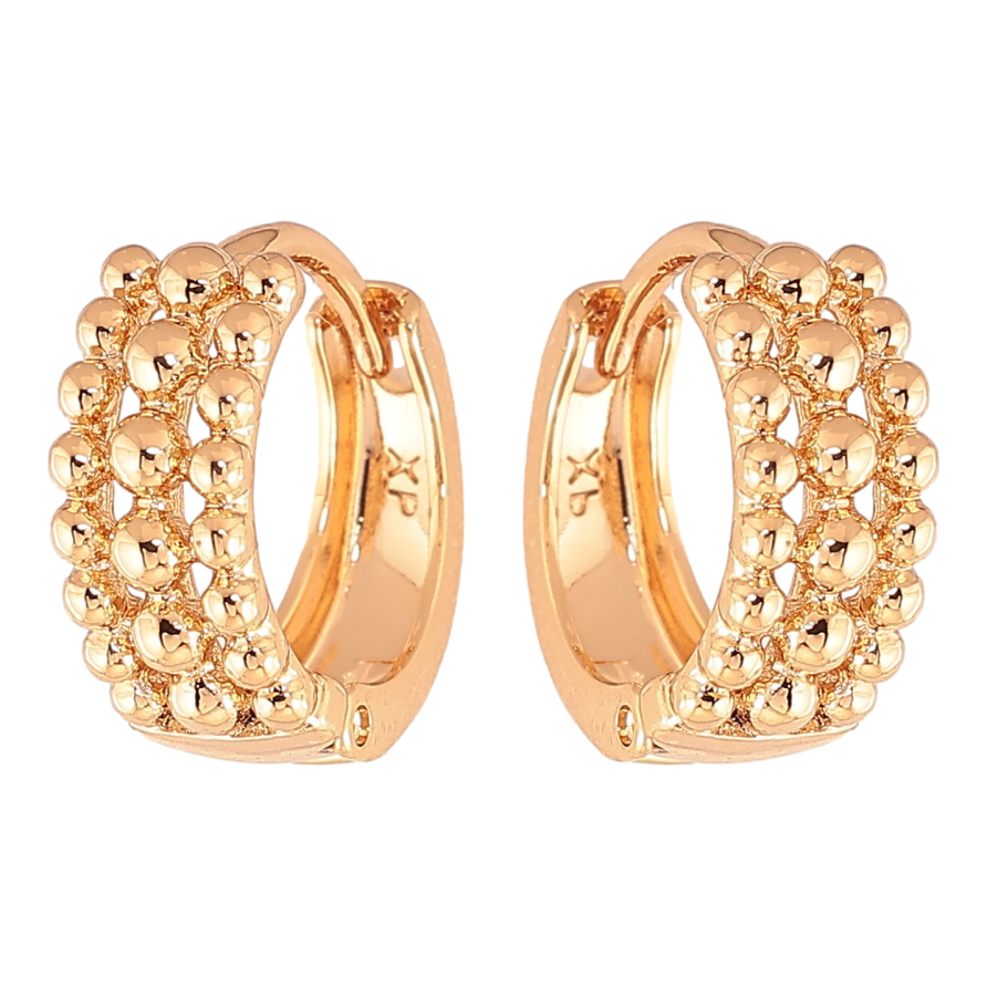 Сережки Xuping колір Позолота 18K колечка "Декоративний візерунок" фото №1