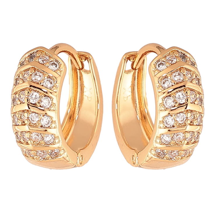 Серьги Xuping цвет Позолота 18K колечки "Инкрустация кристаллами"  фото №21