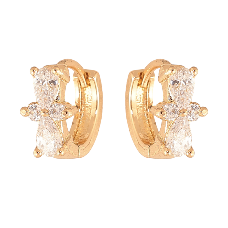 Сережки Xuping колір Позолота 18К колечка "Узор с кристаллами" фото №19