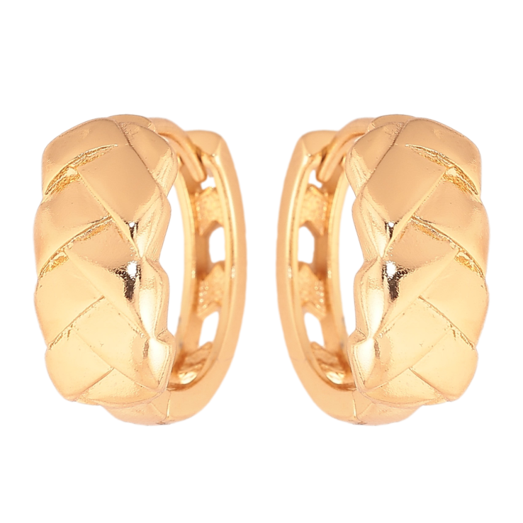 Сережки Xuping колір Позолота 18К колечка "Візерунок косичка" фото №10