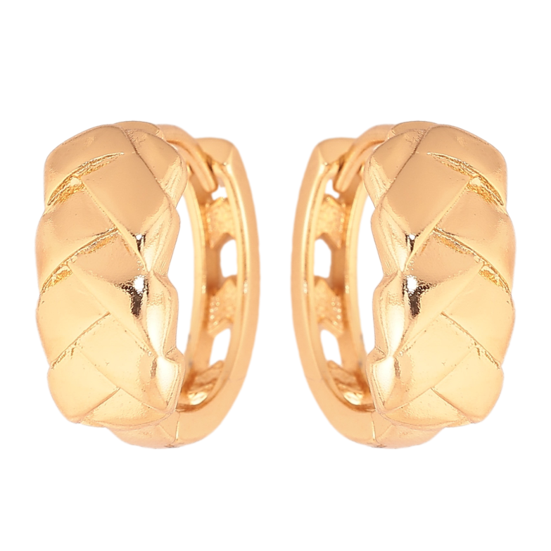 Сережки Xuping колір Позолота 18К колечка "Візерунок косичка" фото №1