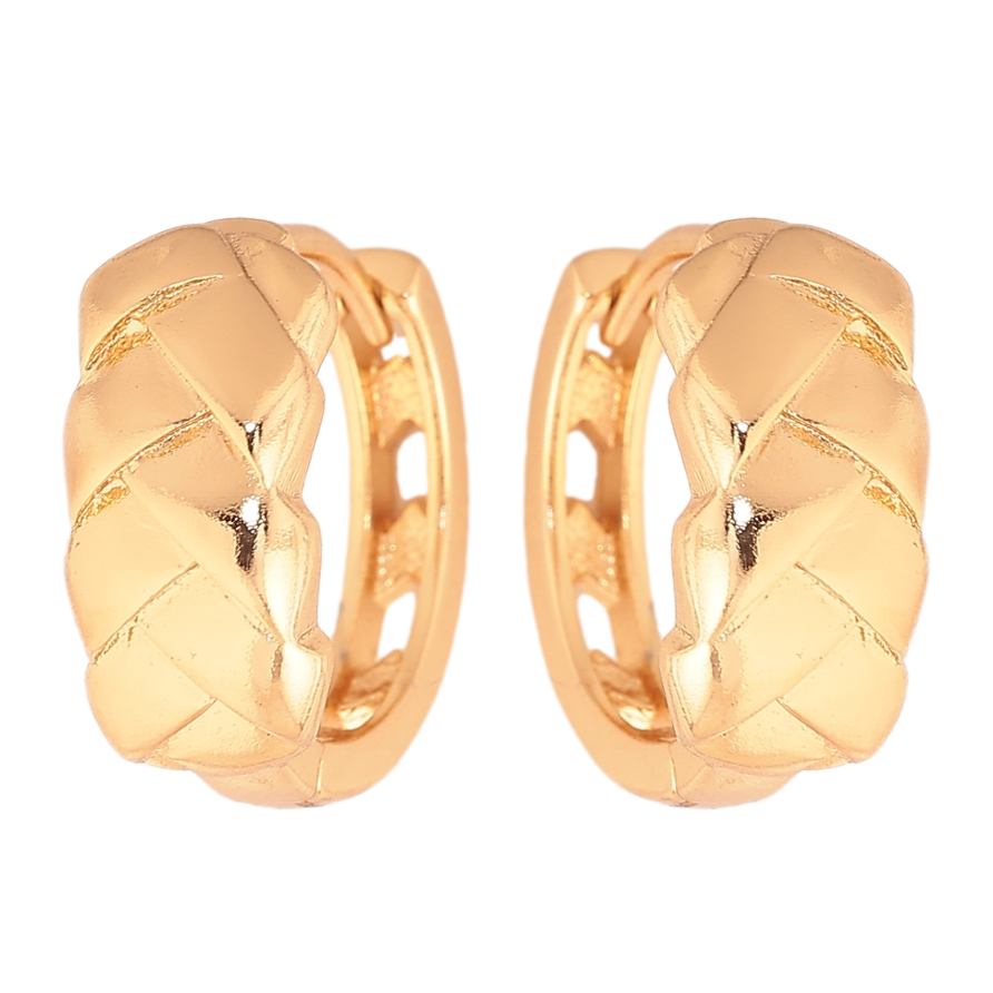 Сережки Xuping колір Позолота 18К колечка "Візерунок косичка" фото №1