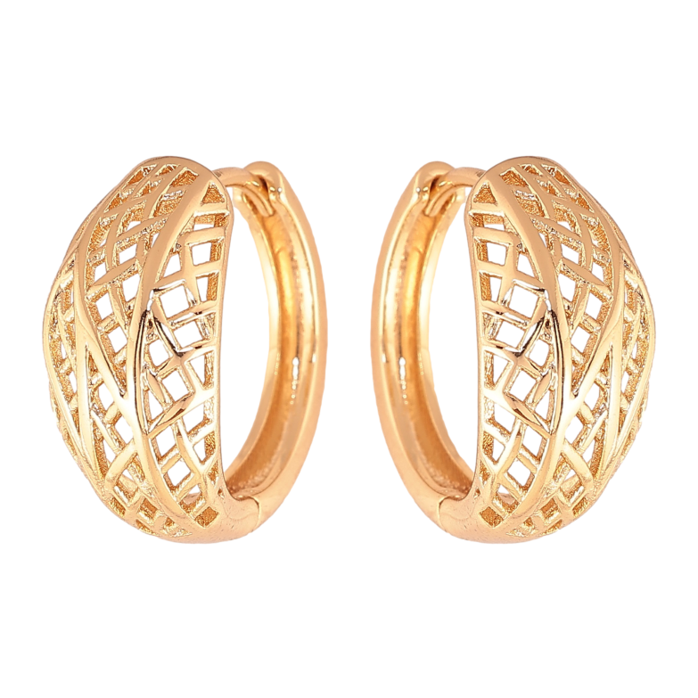 Серьги Xuping цвет Позолота 18К колечки "Декоративный узор" фото №1
