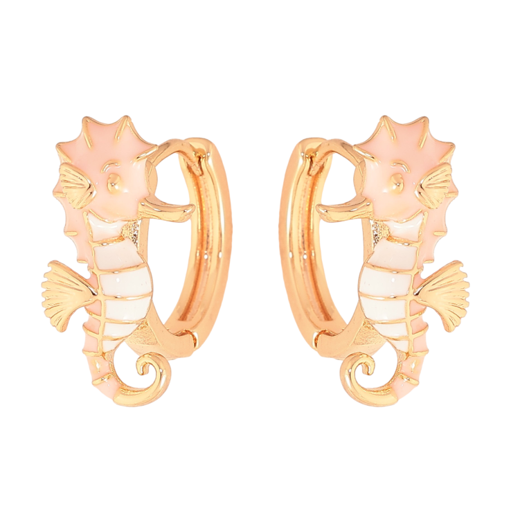 Сережки Xuping колір Позолота 18К колечка "Морський коник" фото №4