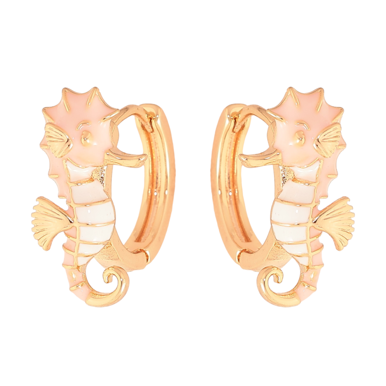 Сережки Xuping колір Позолота 18К колечка "Морський коник" фото №1