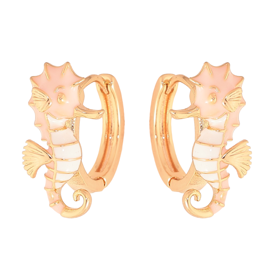 Сережки Xuping колір Позолота 18К колечка "Морський коник" фото №1