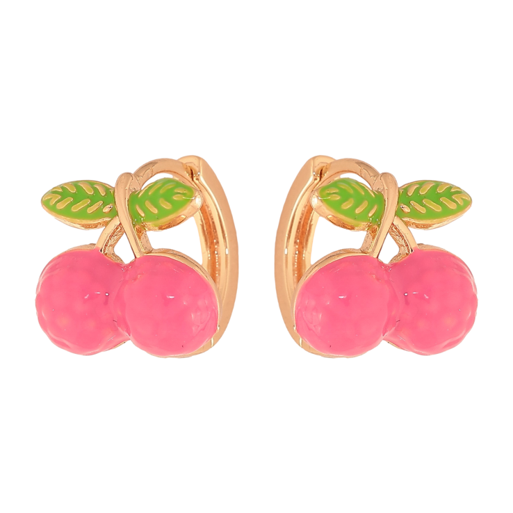 Сережки Xuping колір Позолота 18К колечка "Вишеньки" фото №2