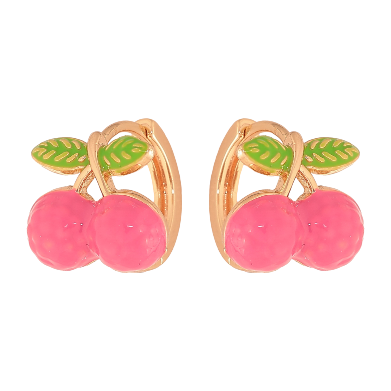 Серьги Xuping цвет Позолота 18К колечки "Вишенки" фото №3